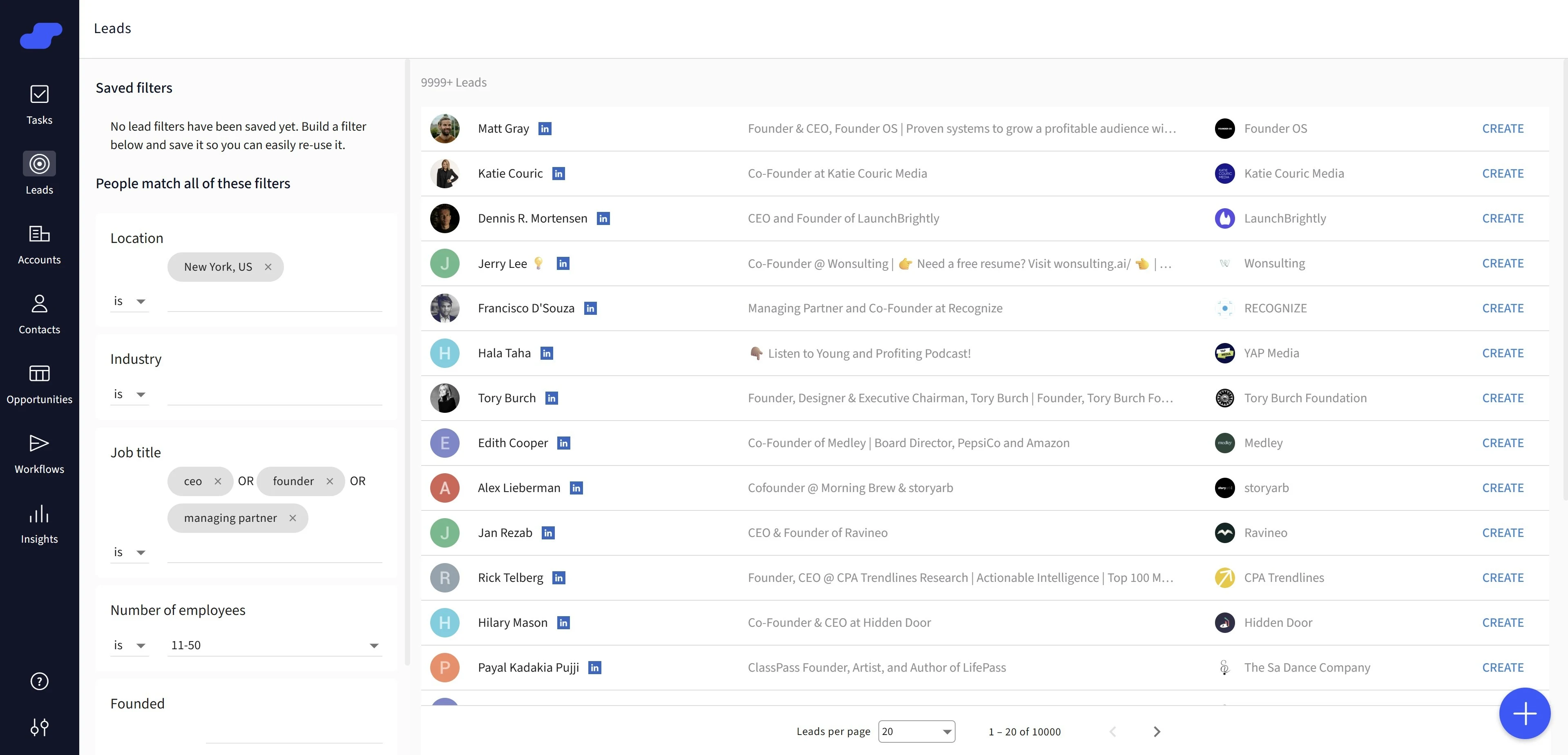 Leads im Salesflare-CRM finden